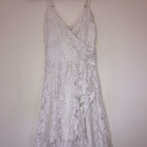 White lace faux wrap dress Abercrombie & Fitch